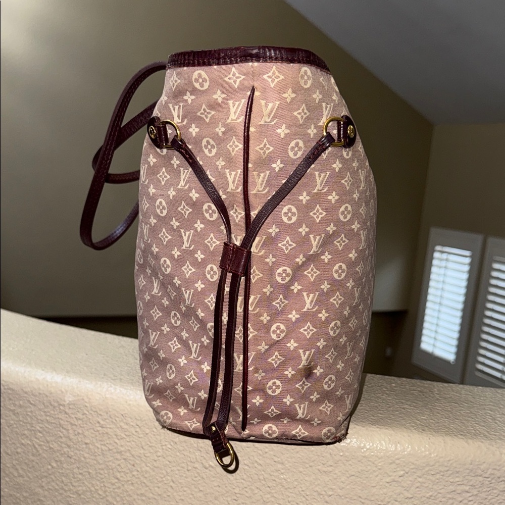 Louis Vuitton Pink & Brown mini Lin neverfull MM Monogram SEPHIA Tote IDYLLE - Picture 6 of 17